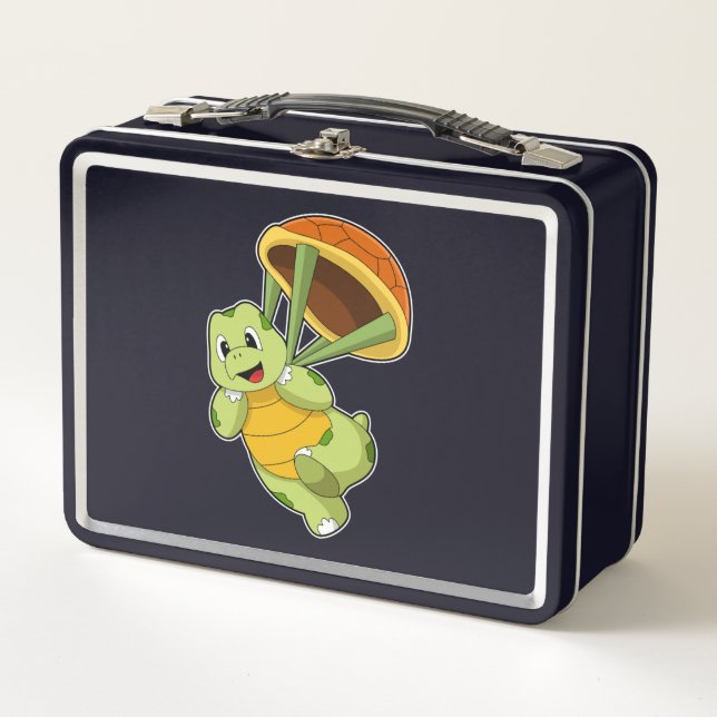 Lunch Box Tortue avec Shell en tant que Skydiver (Devant)