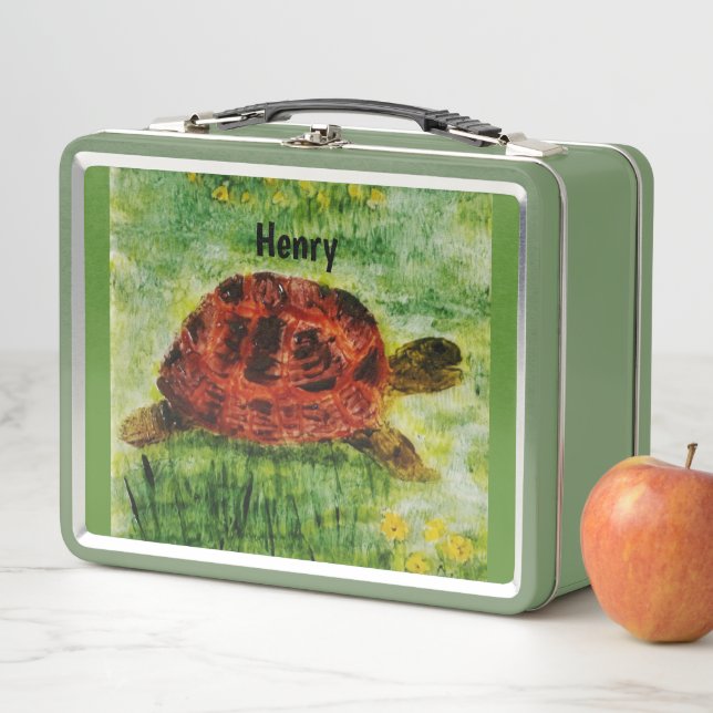 Lunch Box Tortue d'art animal reptile personnalisé (En situation)