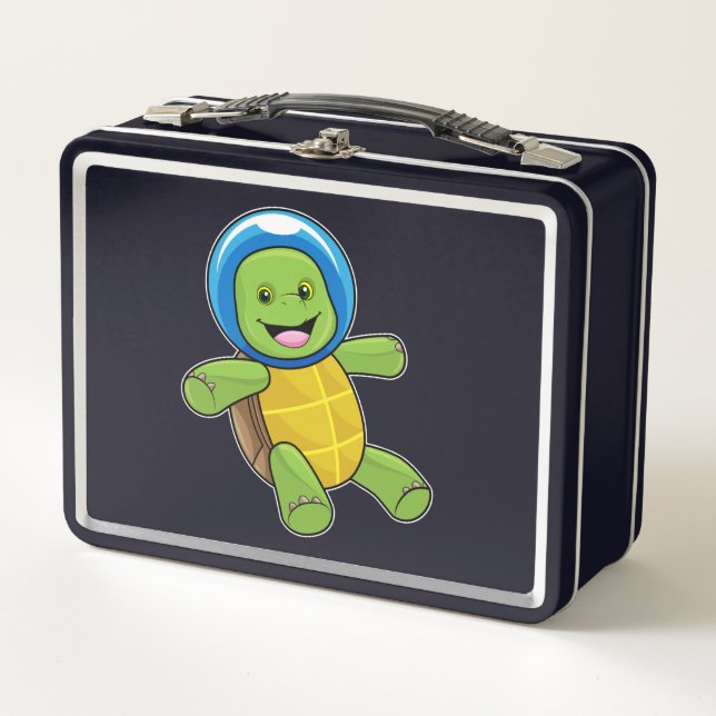 Lunch Box Tortue en astronaute avec boule de verre (Devant)
