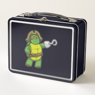 Lunch Box Tortue en pirate avec patchs main et oeil