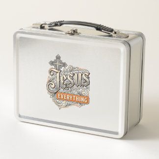 Lunch Box Tout Jésus Vintage Typographie Chrétienne Design
