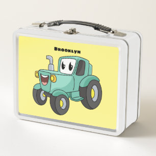 Lunch Box Tracteur vert heureux de dessin animé mignon