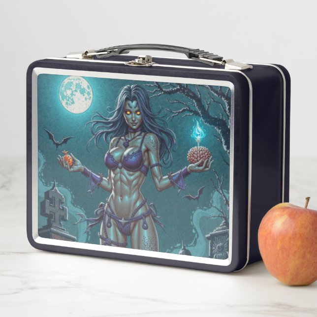 Lunch Box Traite d'Halloween ou ami Zombie w Cerveau (En situation)