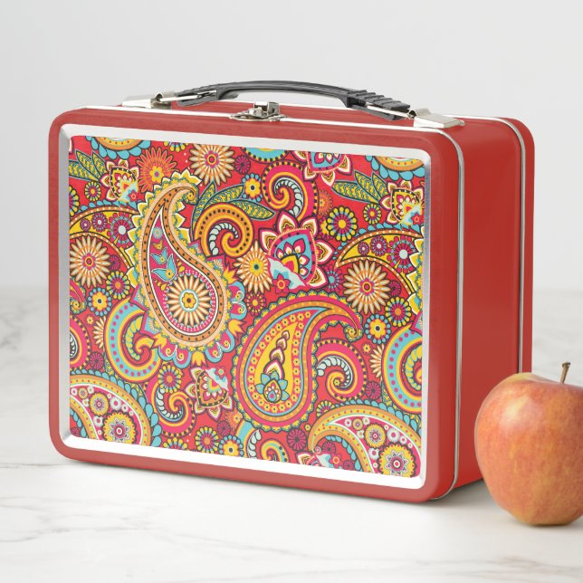 Lunch Box Trippy Hippy Retro Paisley (En situation)
