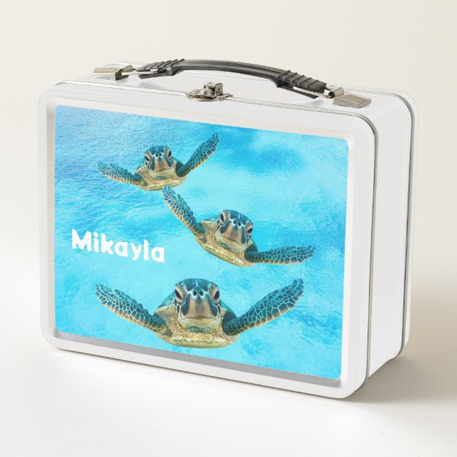 Lunch Box Trois bébés tortues de mer nager (Devant)