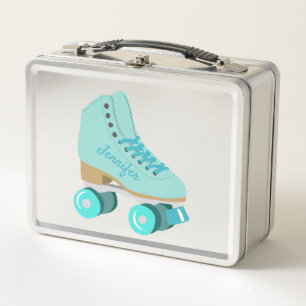 Lunch Box Turquoise Blue Retro Quad Roller Patinage Personna