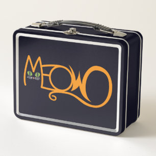 Lunch Box Typographie de chat MEOW ORANGE