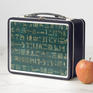 Lunch Box Typographie hiéroglyphes égyptiens dorés Egypte