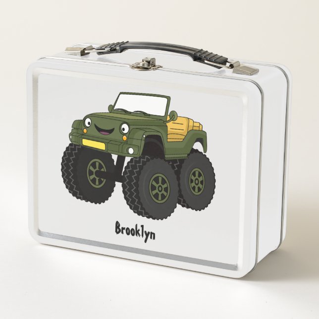 Lunch Box Un Green Monster truck (Devant)