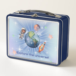 Lunch Box Un Petit Astronaut Cute Explorant L'Espace