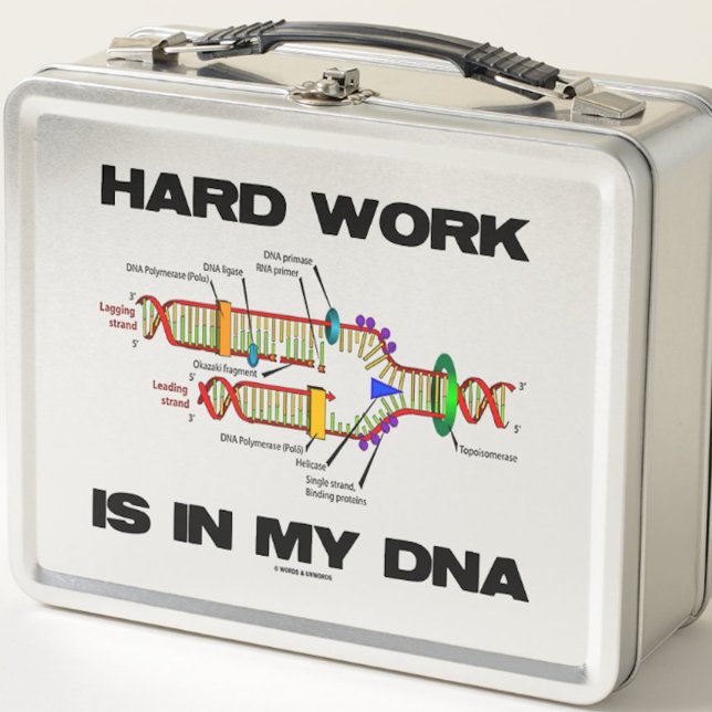 Lunch Box Un Travail Dur Est Dans Mon Humour De Biologie Mol (DNA replication lunchbox for any hard worker who has hard work in his or her DNA)