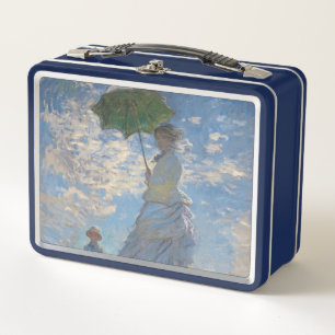 Lunch Box Une femme avec un parasol   Paysage français