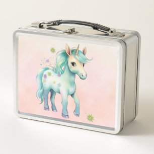 Lunch Box Unicorn Dreams : Boîte à lunch en métal de retour 