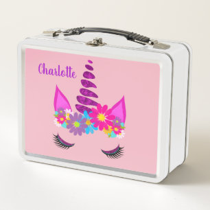 Lunch Box Unicorn Flowery Super mignon fille personnalisée