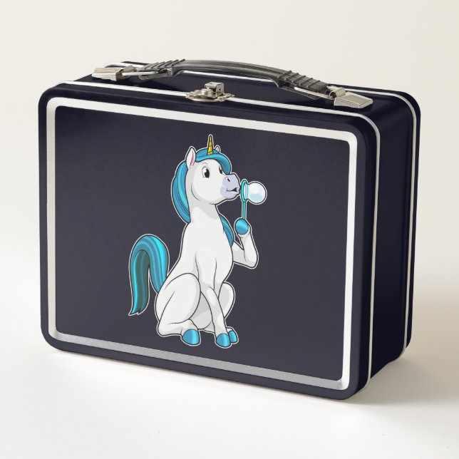 Lunch Box Unicorne avec bulles de savon (Devant)