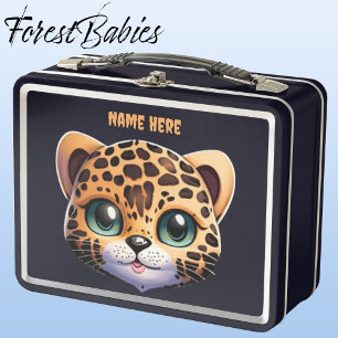 Lunch Box Unique Wildlife Leopard kitty cat dessin graphique
