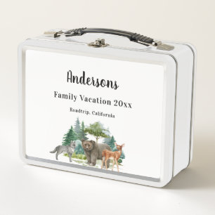 Lunch Box Vacances en famille ours loup bois forêt animaux