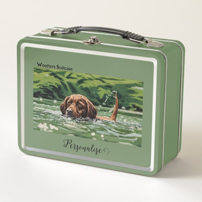 Lunch Box Vacances en laine de chien de chien Brown sur mesu (Devant)