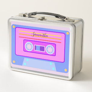 Lunch Box Vaporwave esthétique Retro rose 90s Audio Cassette