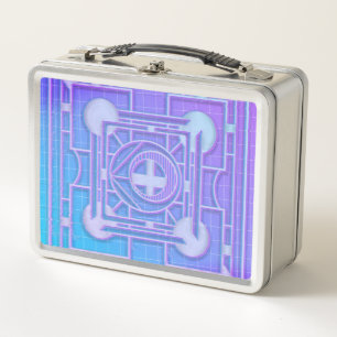 Lunch Box Vaporwave néon futuriste Abstrait géométrique