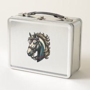 Lunch Box Vecteur de tête de cheval de gravure vintage
