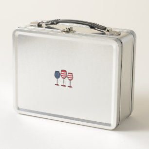Lunch Box Verres à vin patriotiques dessin de t-shirt vector