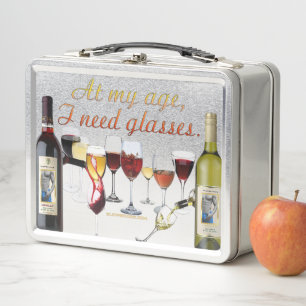 Lunch Box Verres à vin SlipperyJoe's jeu de mots coquin roug