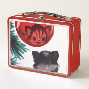 Lunch Box vintage retro chat de Noël