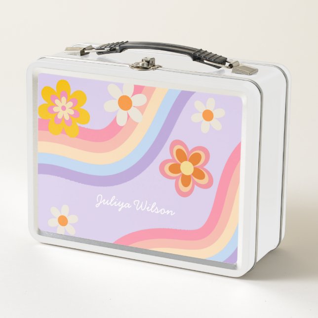 Lunch Box Violet arc-en-ciel rétro (Devant)
