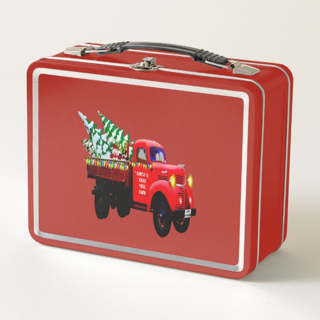 Lunch Box Voici Père Noël arbre de Noël camion de ferme (Devant)