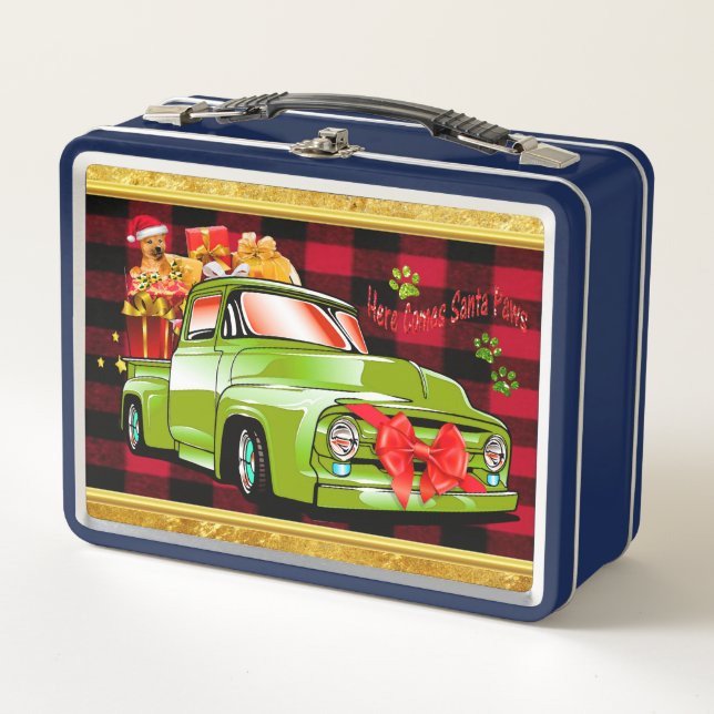 Lunch Box Voici Père Noël paws chien défilé de Noël camion (Devant)