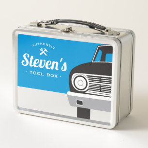 Lunch Box Voiture Rétro Classique Boîte à Outils avec Nom