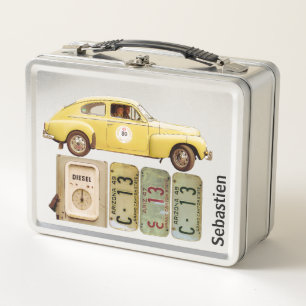 Lunch Box Voiture Vintage Jaune