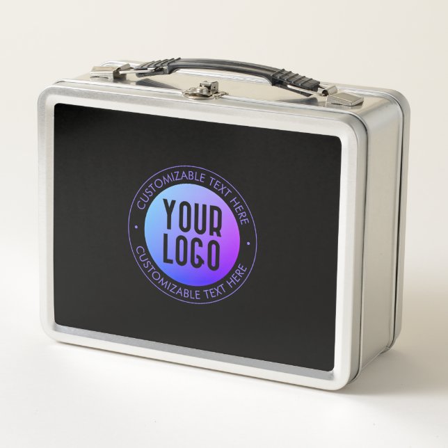 Lunch Box Votre logo & moderne bleu & violet Ombre dégradant (Devant)