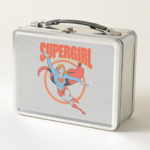 Lunch Box Vrai Vintage Supergirl Flying Graphic