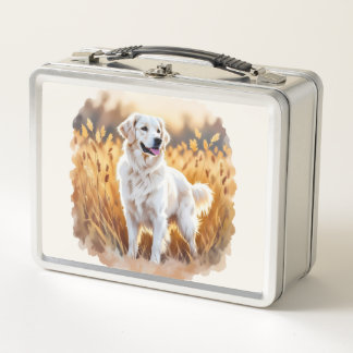 Lunch Box White Golden Retriever Dog