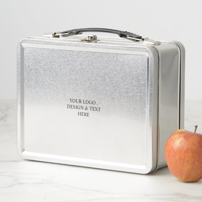 Lunch Box White Personalized – Your Logo & Text Here (En situation)