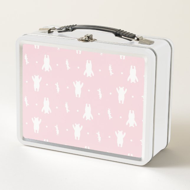 Lunch Box Winnie l'Ourson| Pink Pastel Polka Dot Motif (Devant)