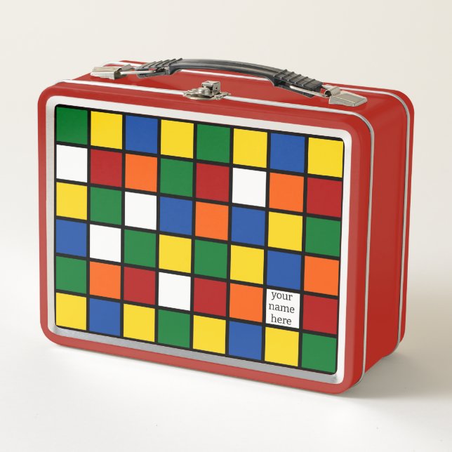 Lunch box with cubist pattern Var01 (Front)