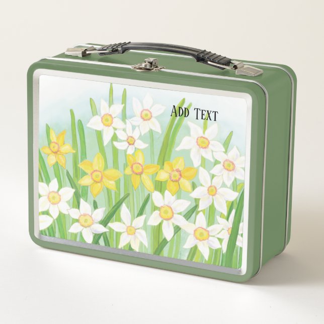 Lunch Box Yellow and White Daffodils in Spring Custom (Devant)