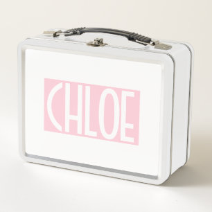 Lunch Box Your Bold White Text on Light Pink