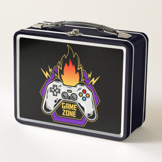 Lunch Box Zone de jeu de contrôleur de jeu vidéo avec flamme (Devant)