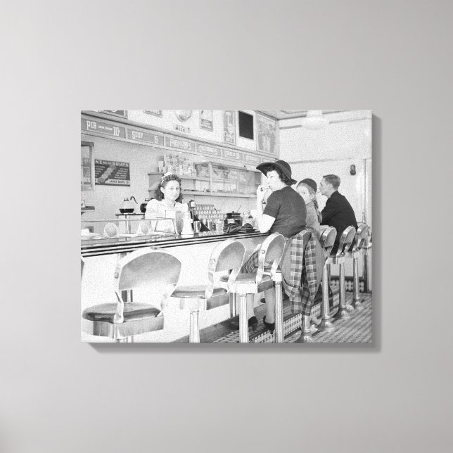 Lunch Counter, 1941 Canvas Print (Front)