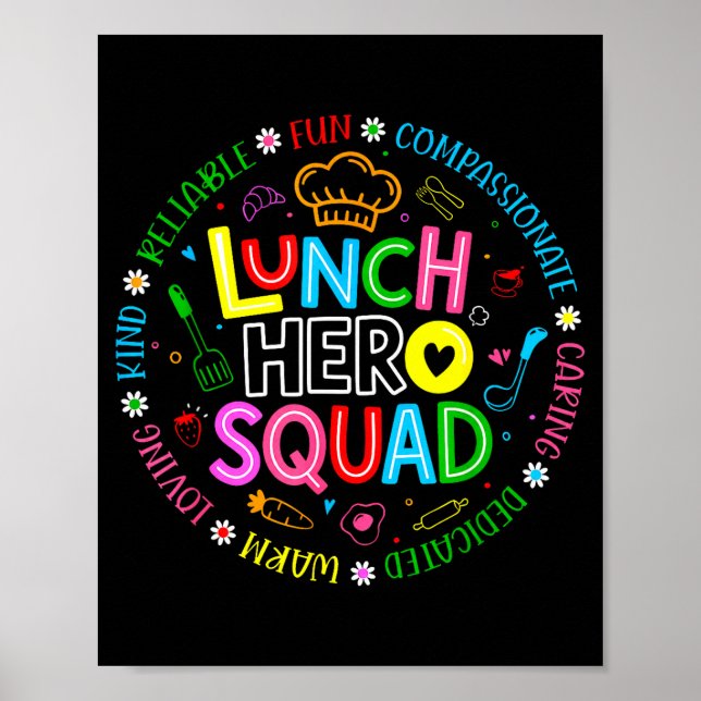 Lunch hero squad back to school happy first day of poster (Front)