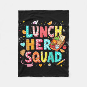 Lunch Hero Squad Preppy Back To School Lunch Lady  Fleece Blanket