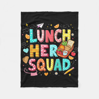 Lunch Hero Squad Preppy Back To School Lunch Lady Fleece Blanket