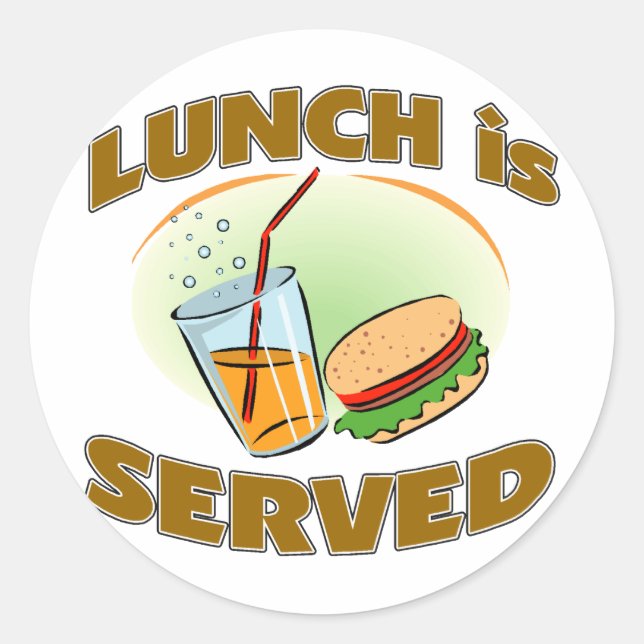 Lunch Is Served Classic Round Sticker (Front)