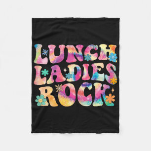 Lunch Ladies Rock Tie Dye Cafeteria Crew Groovy La Fleece Blanket