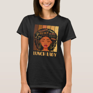 Lunch Lady Afro African American Black Woman Retro T-Shirt