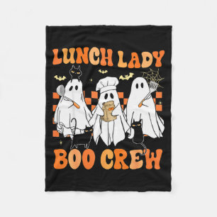 Lunch Lady Boo Crew Ghost Chef Funny Cafeteria Wor Fleece Blanket